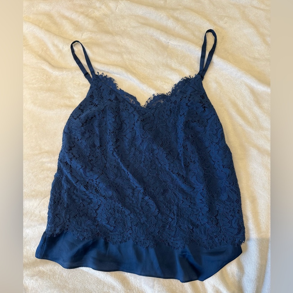 Blue Lace White House Black Market Top